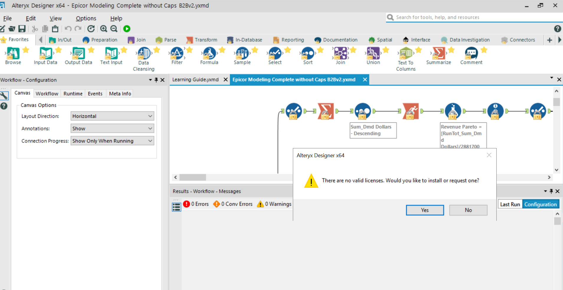 Screenshot van Alteryx Designer software.