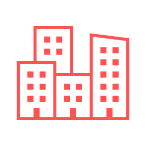 Icon met 4 gebouwen