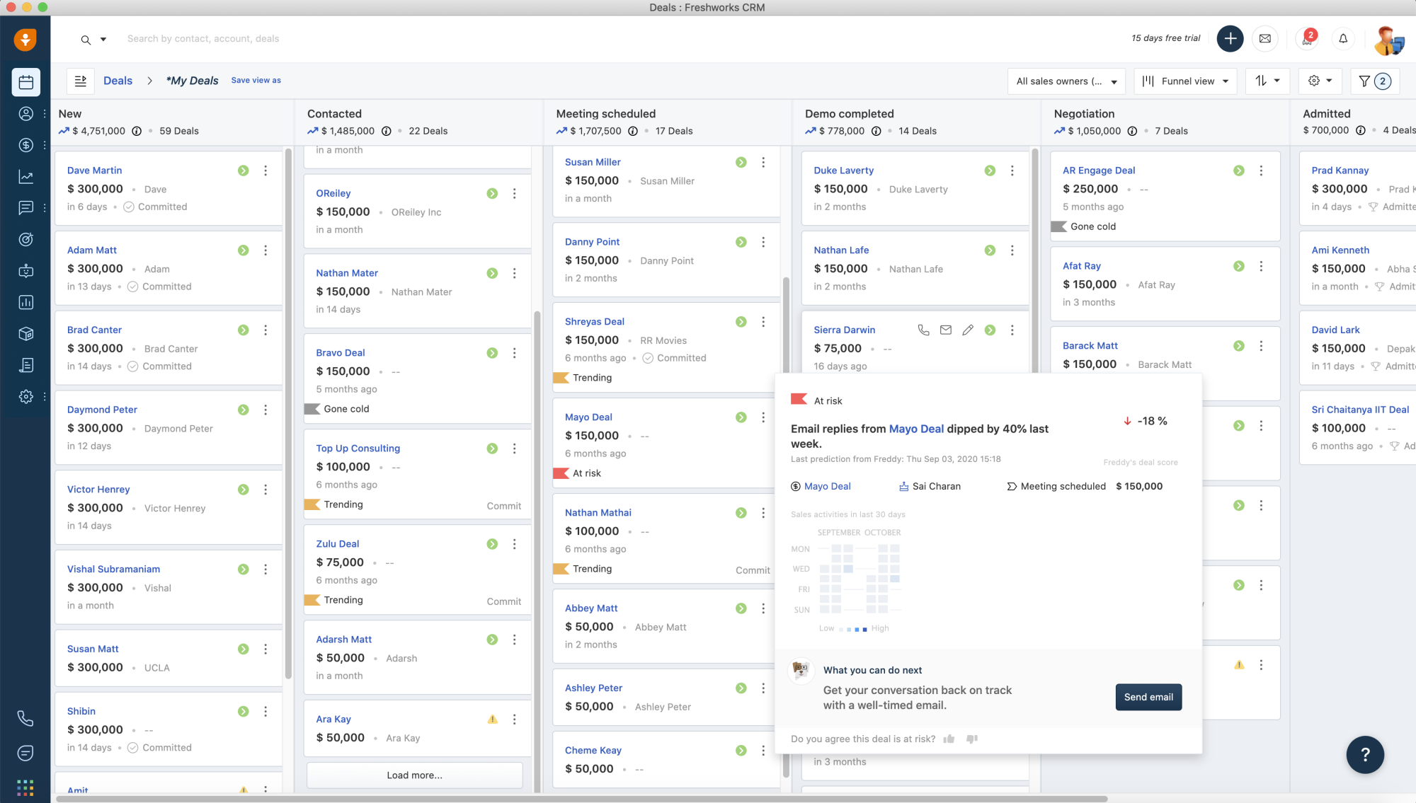 Afbeelding van Freshsales tools.