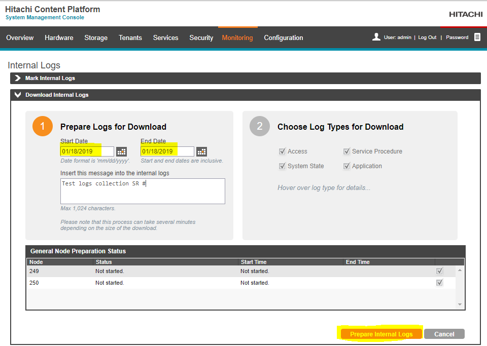 Schema van Hitachi Content Platform.