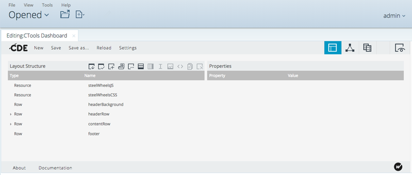 Afbeelding van Pentaho CDE tools.