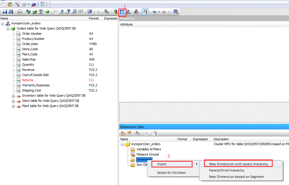 Screenshot van DB2 OLAP Server software.