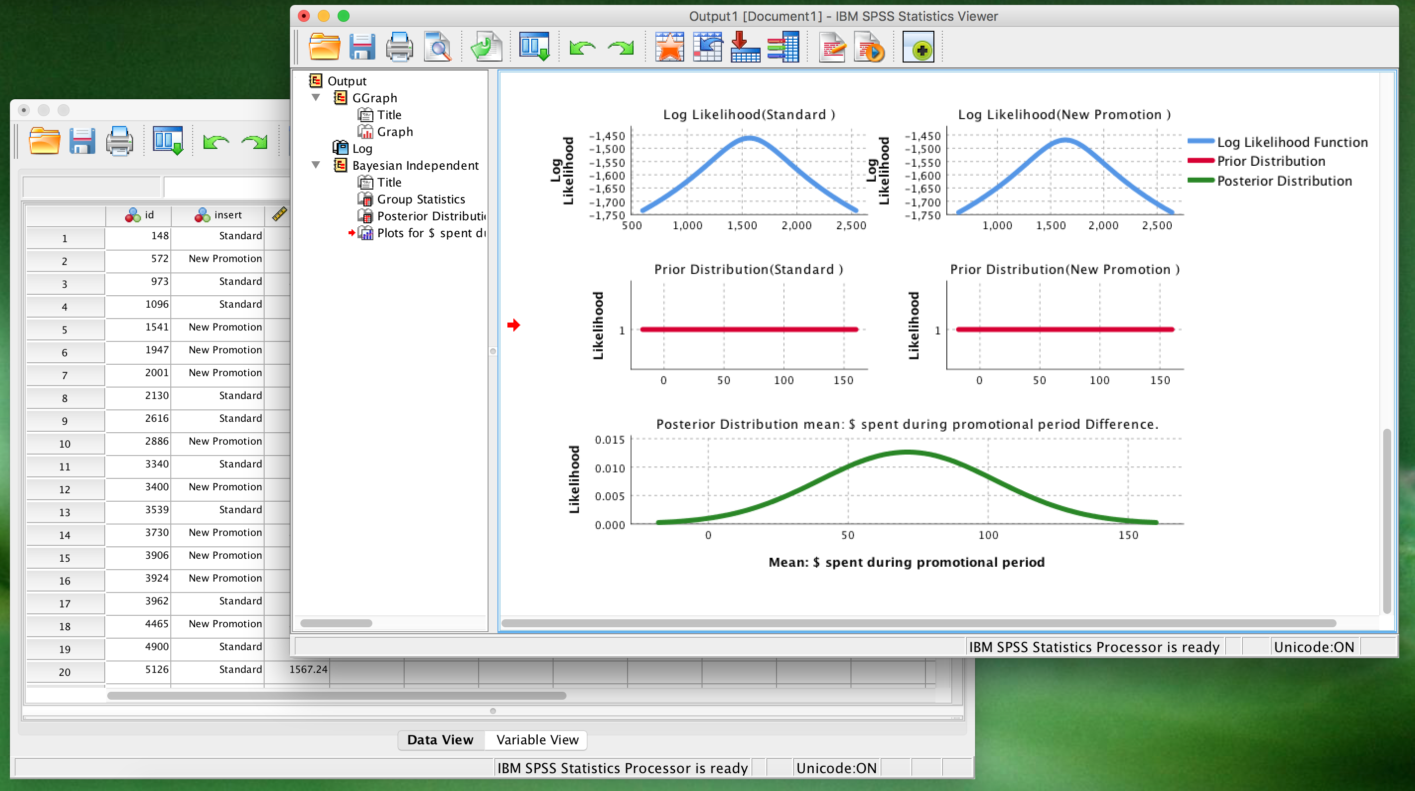 Screenshot van IBM SPSS Statistics software.