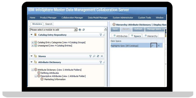 Schema van IBM Infosphere.