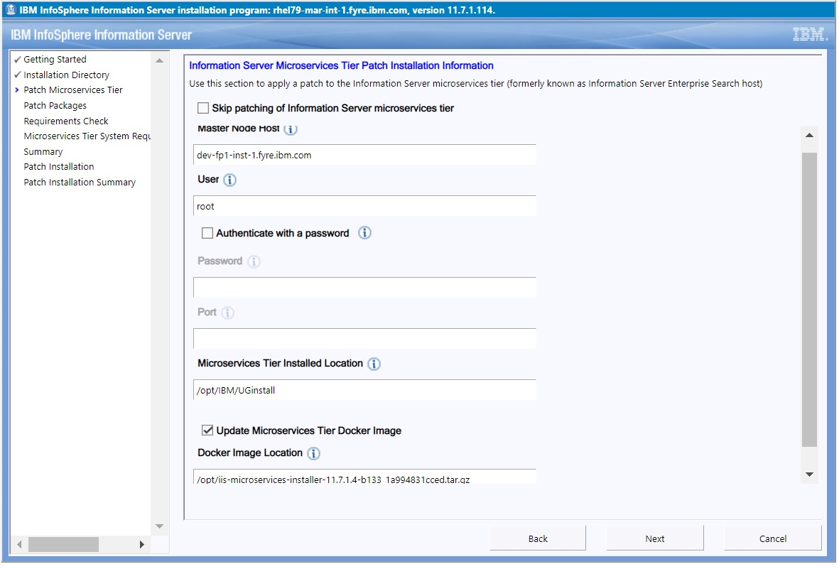 Screenshot van Infosphere Replication Server software.