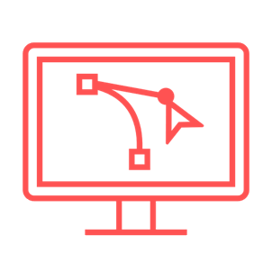 Icon met een scherm en software