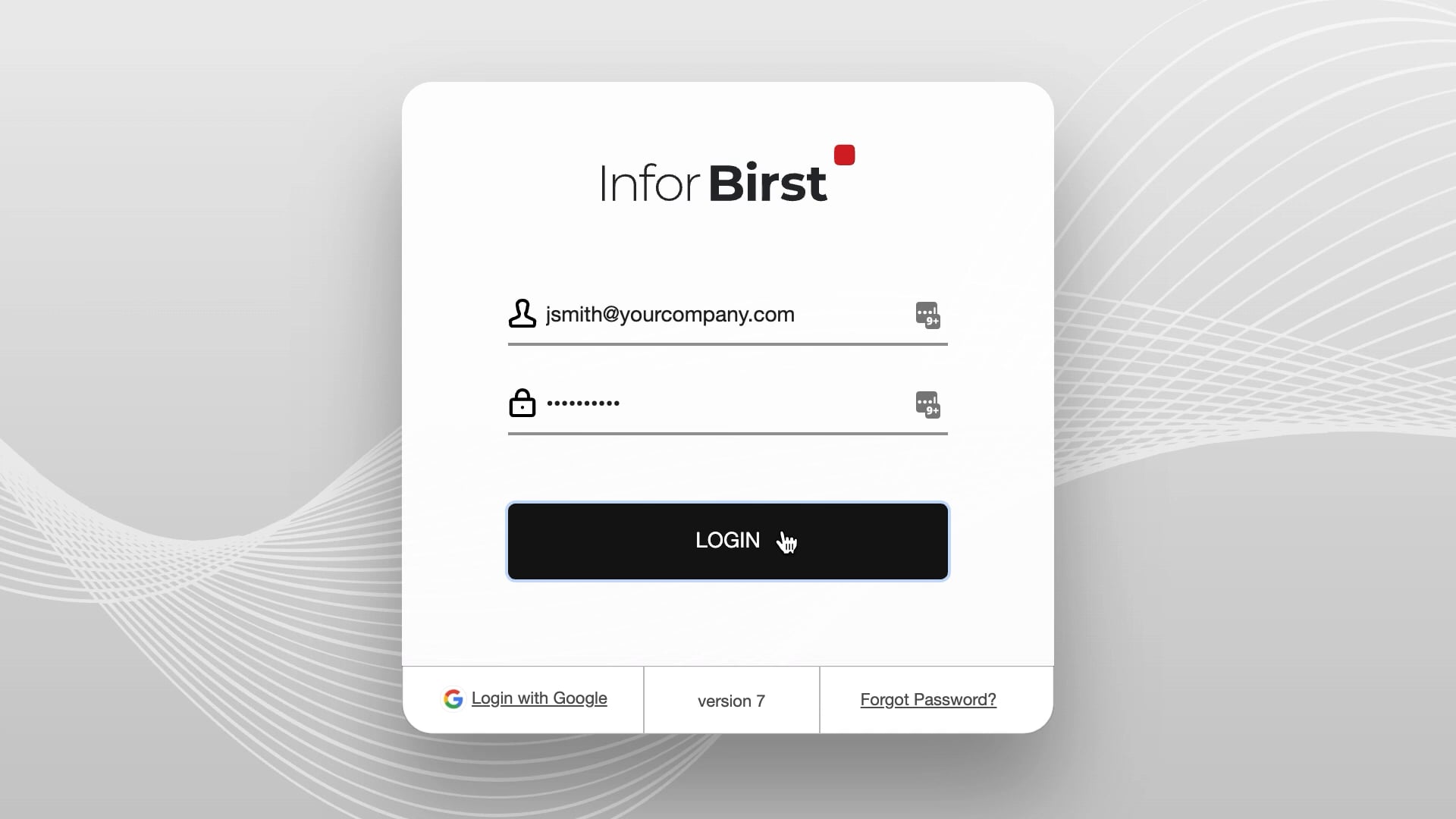 Screenshot van Infor Birst software.