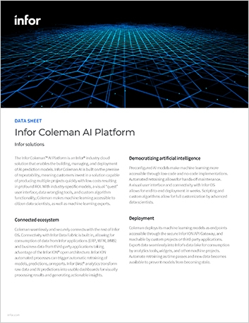 Schema van Infor Coleman AI.
