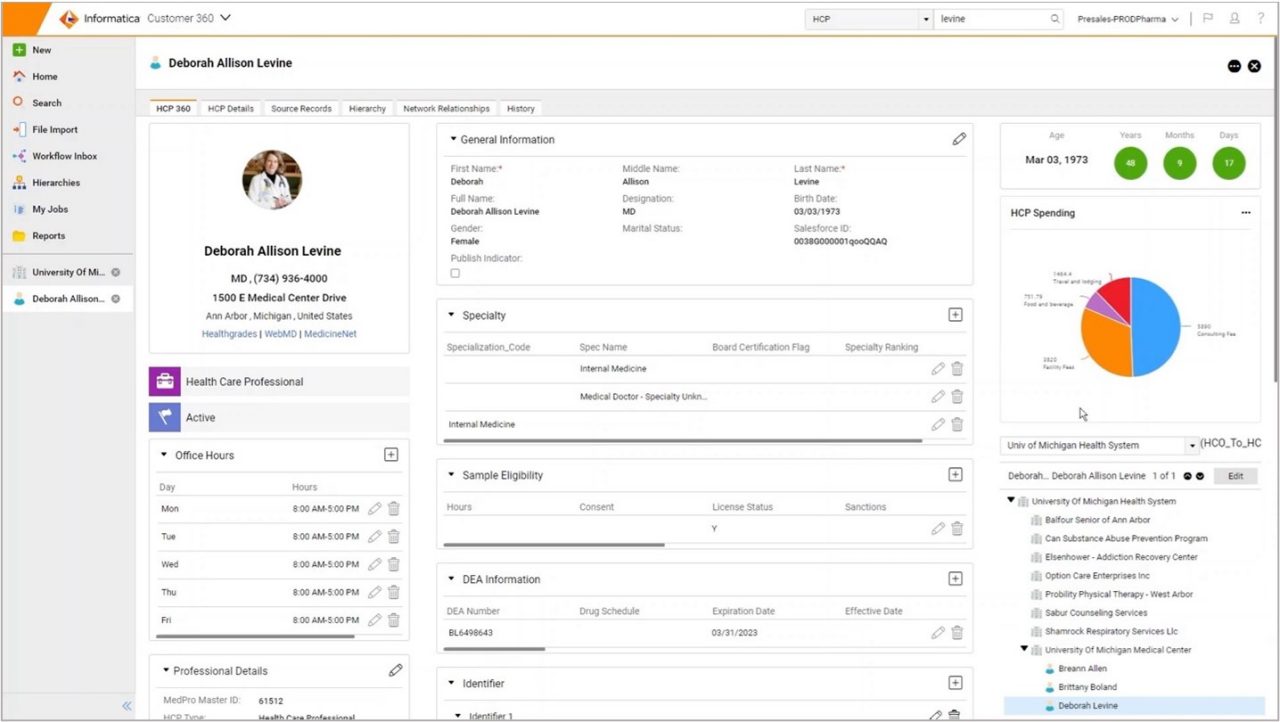 Afbeelding van Informatica Master Data Management tools.