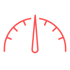Icon met een metertje en wijzer