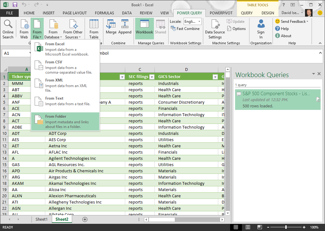 Screenshot van Microsoft Power Query software.
