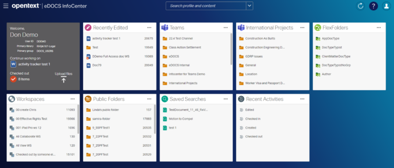 Screenshot van OpenText MIM software.