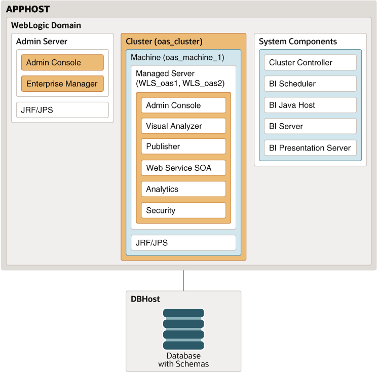 Schema van Oracle Analytics Server.
