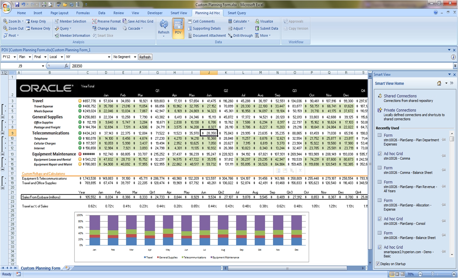 Afbeelding van Oracle Smart View tools.
