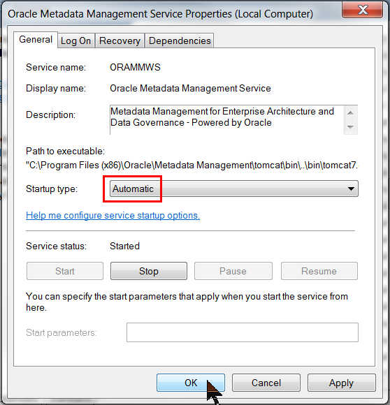 Afbeelding van Oracle Metadata Management tools.