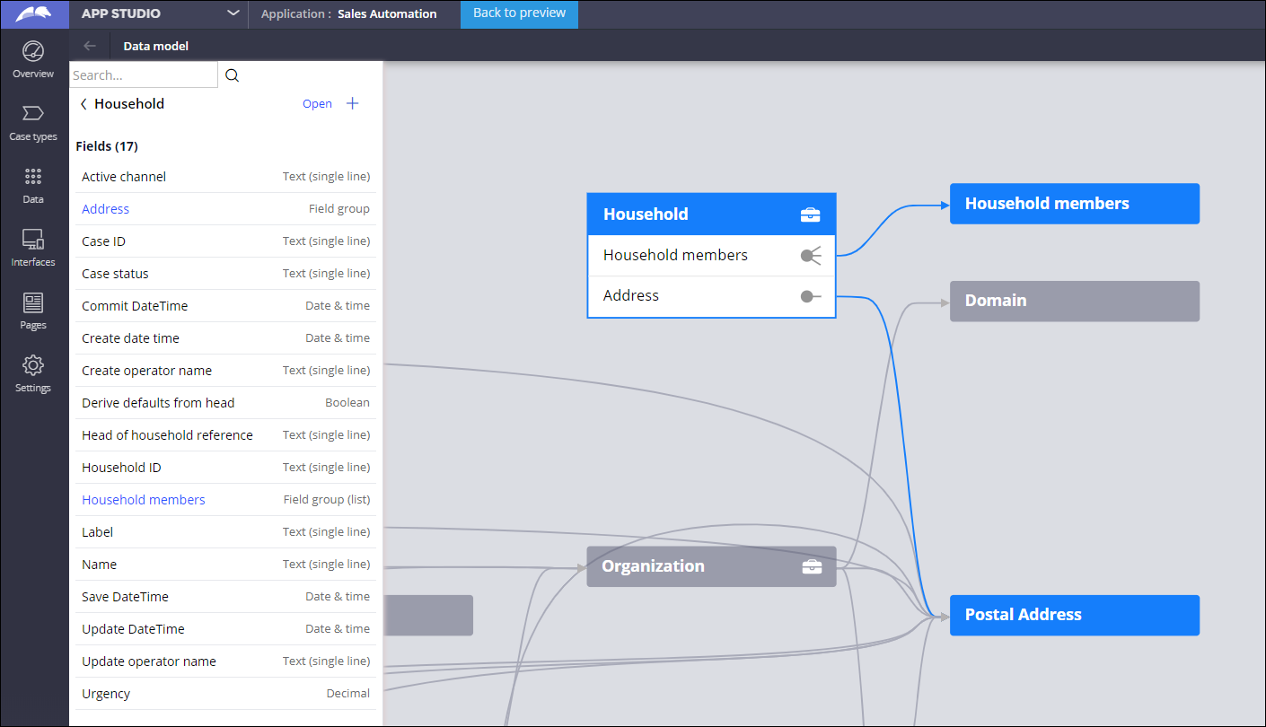 Screenshot van Pega Sales Automation software.
