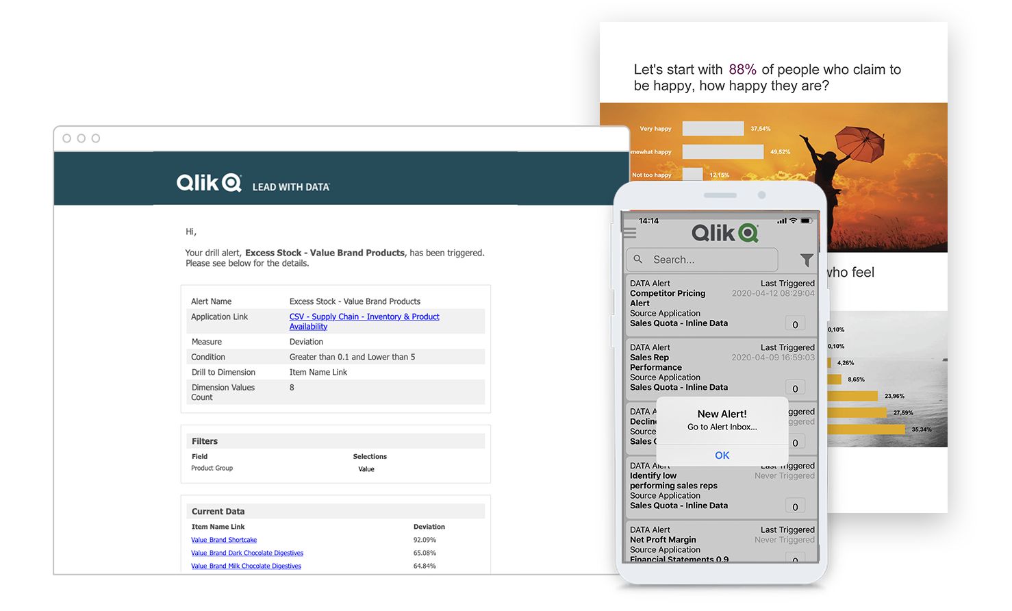 Screenshot van Qlik Reporting Service software.