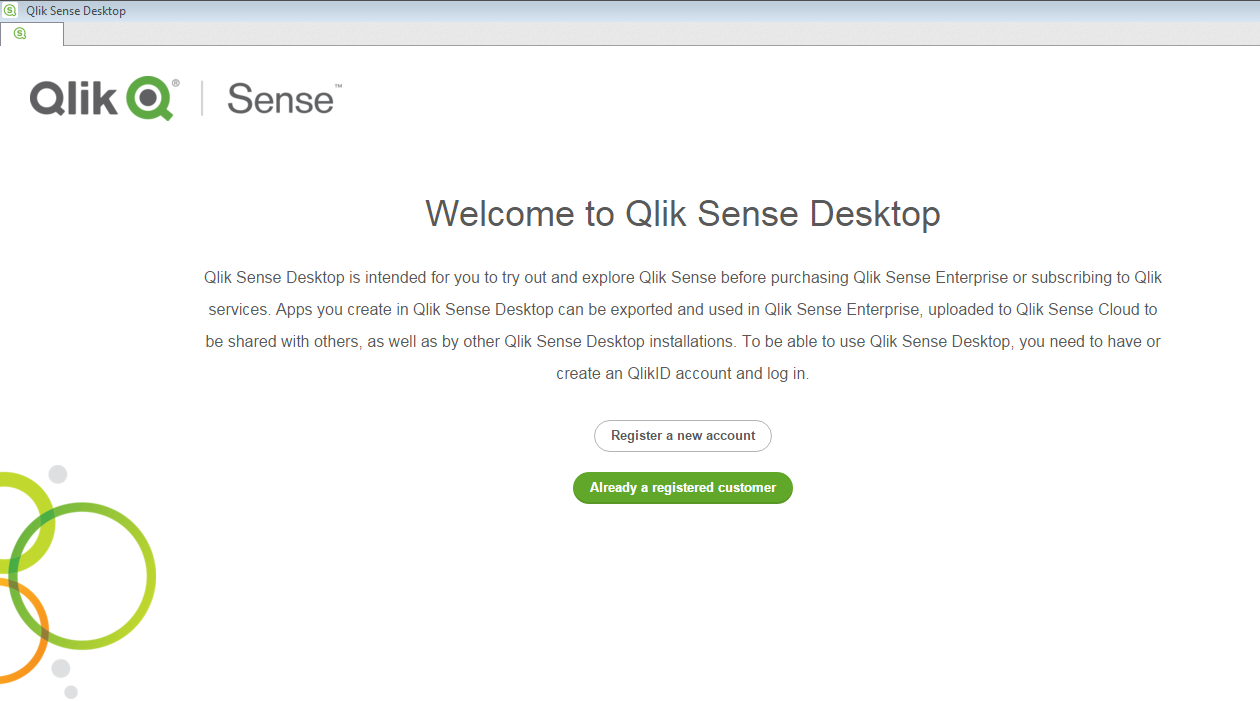 Screenshot van Qlik Sense Desktop software.