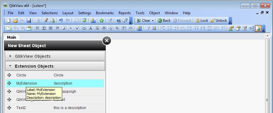 Screenshot van QlikView Desktop software.