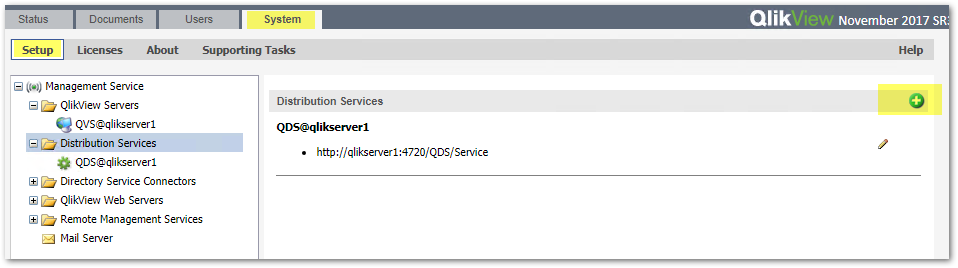 Afbeelding van QlikView Server tools.