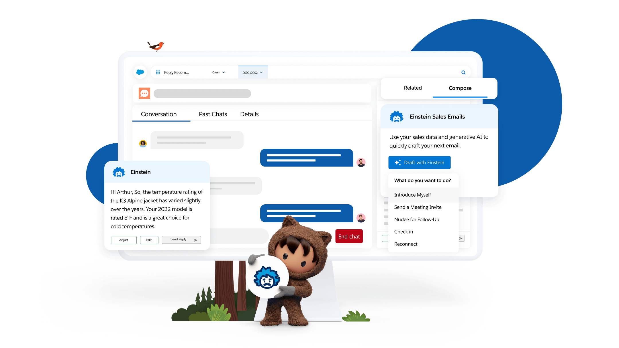 Screenshot van Salesforce AI software.