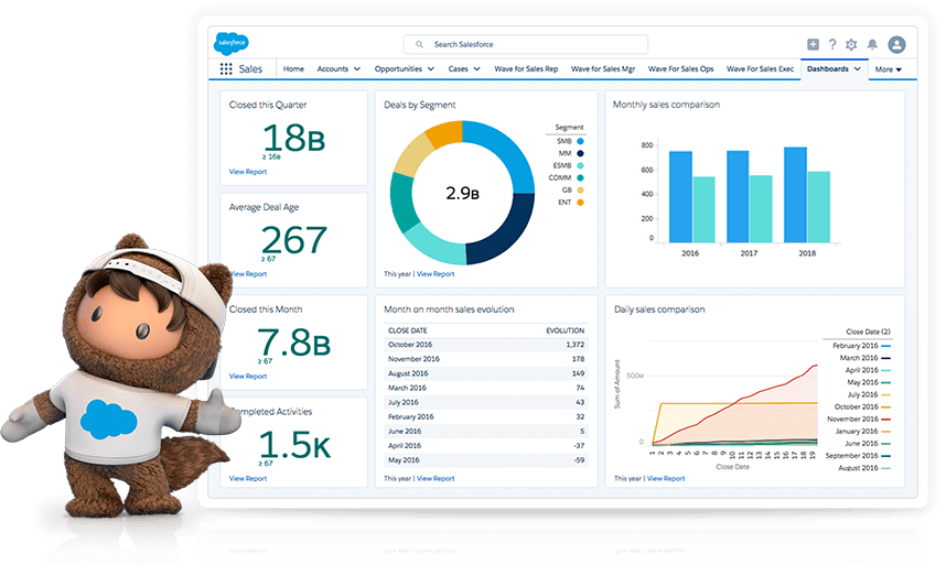 Screenshot van Salesforce CRM software.
