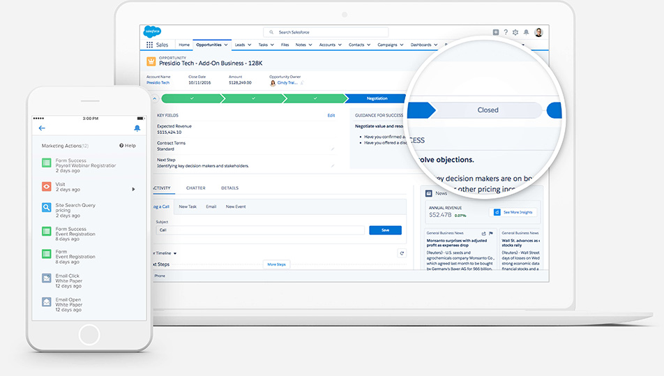 Schema van Salesforce CRM.