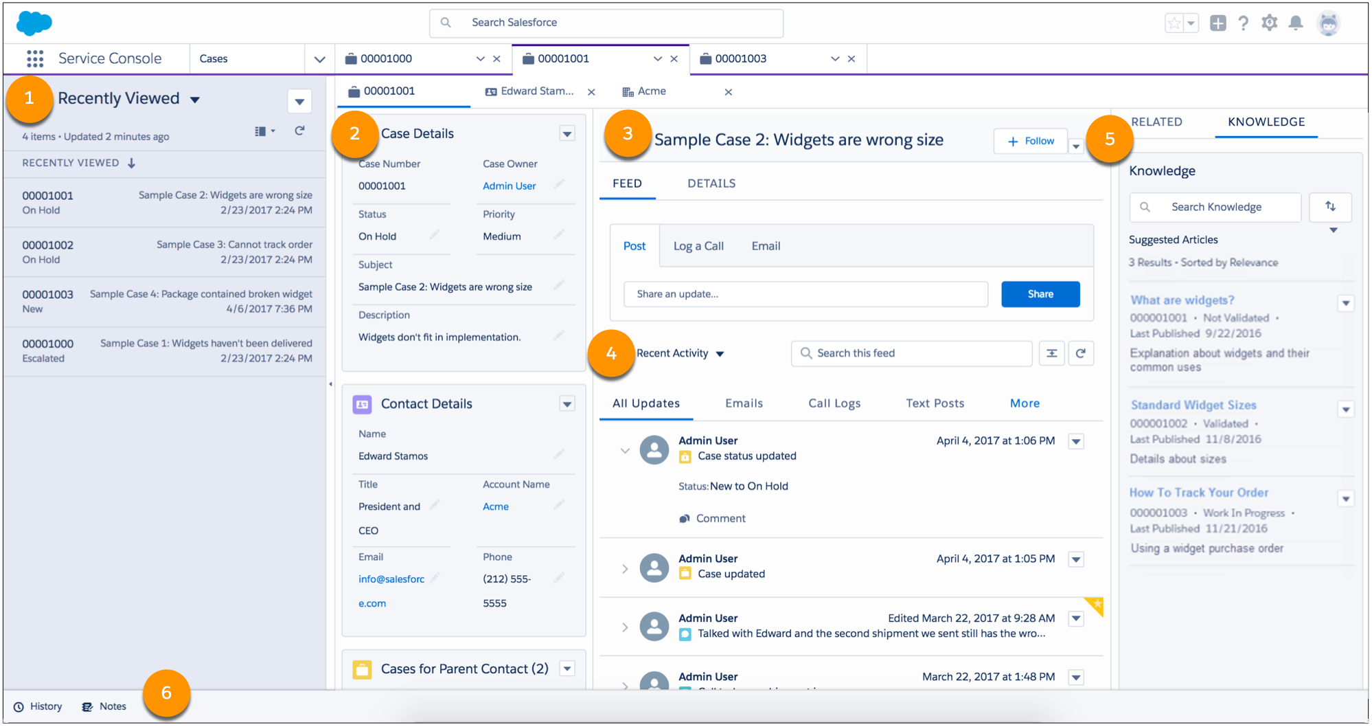 Schema van Salesforce Service Cloud.