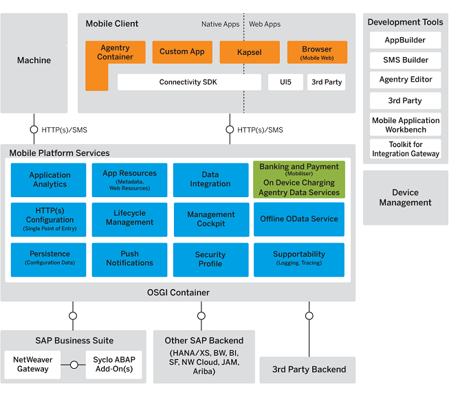 Schema van SAP BI Mobile Server.