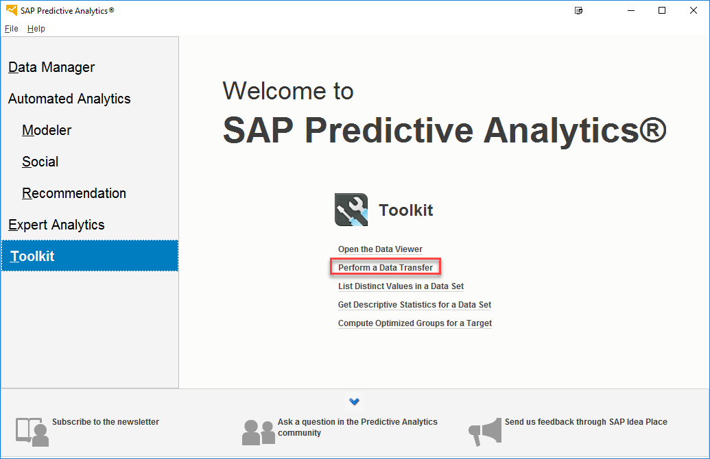 Schema van SAP BusinessObjects Predictive Analytics.