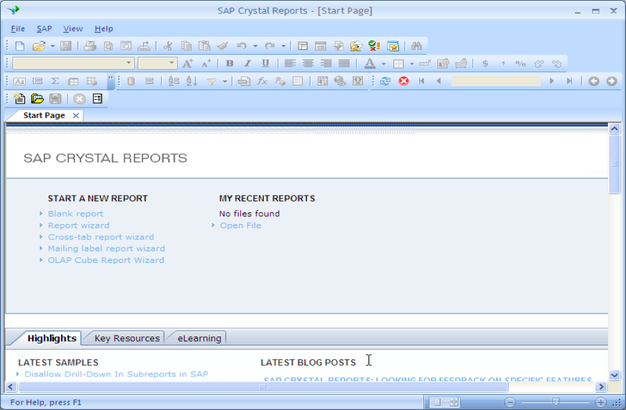 Afbeelding van SAP Crystal Reports tools.
