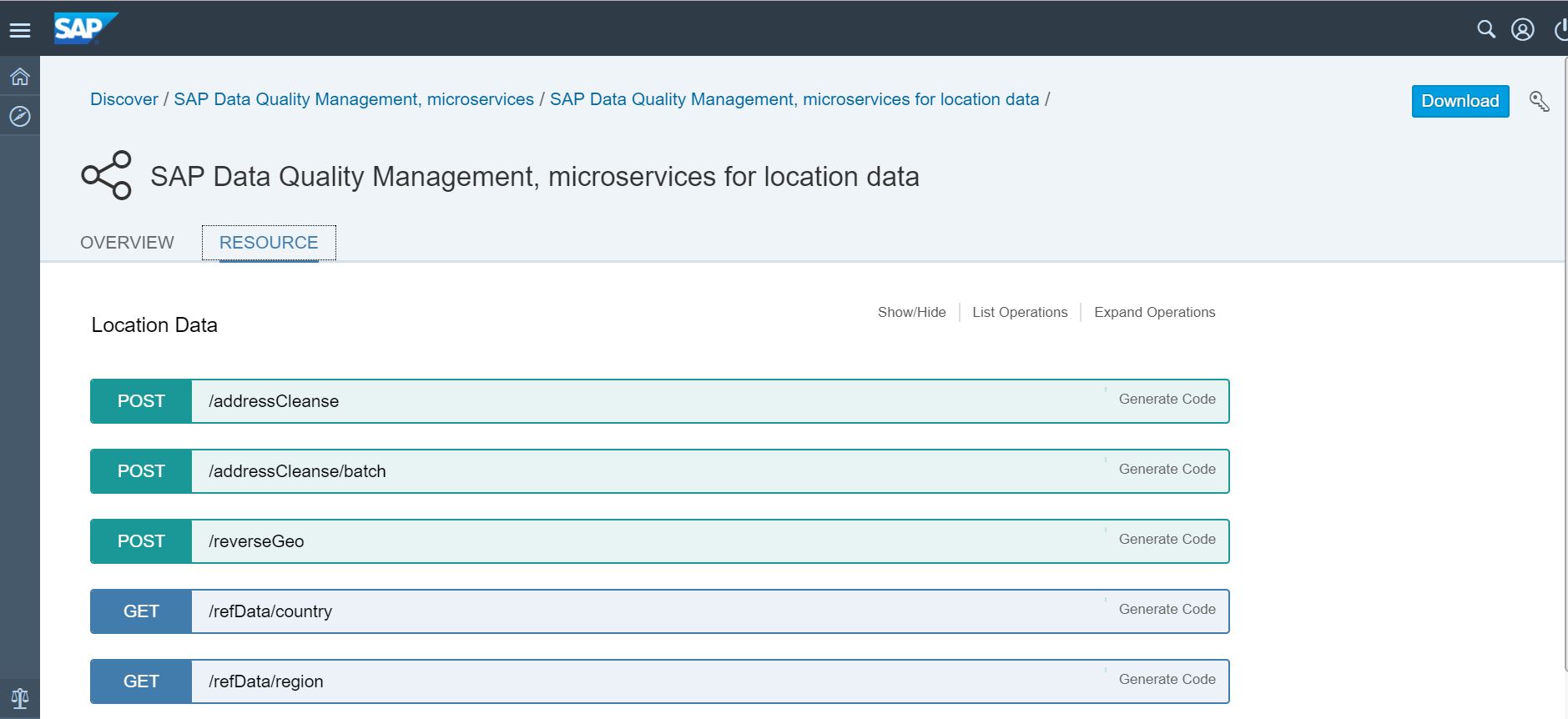 Screenshot van SAP Data Quality Management software.