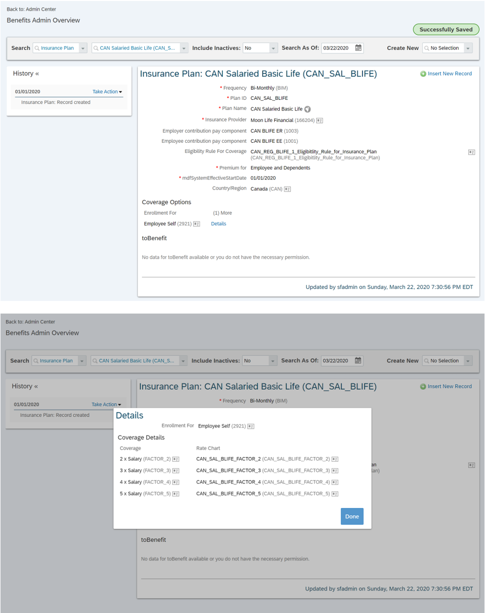 Screenshot van SAP Insurance Analyzer software.