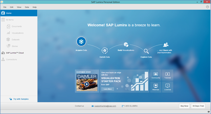 Schema van SAP Lumira.