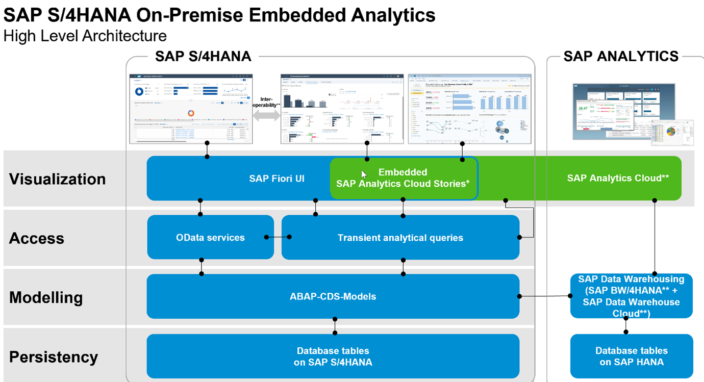Screenshot van S/4HANA Embedded Analytics software.