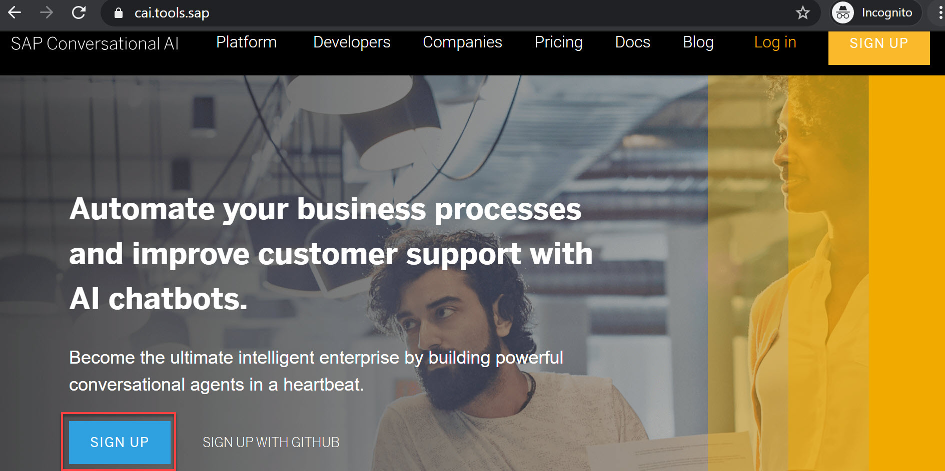 Schema van SAP Conversational AI.