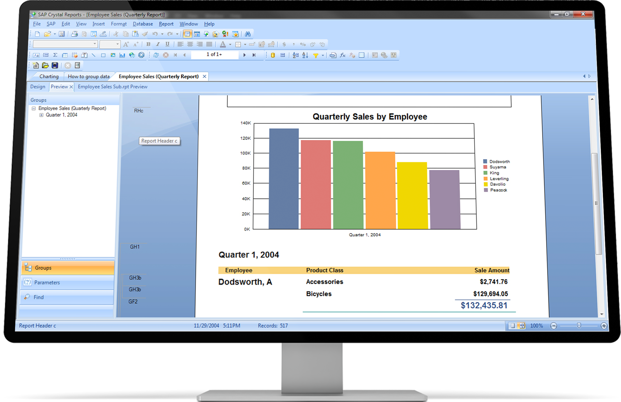 Schema van SAP Crystal Reports.