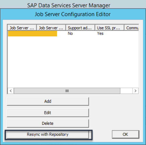 Screenshot van SAP Data Services software.