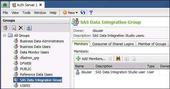 Afbeelding van Dataflux Authentication Server tools.