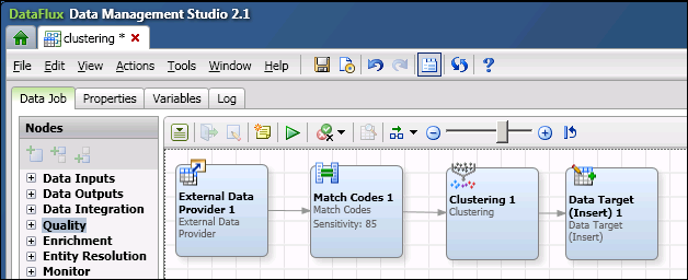Screenshot van SAS Data Integration software.