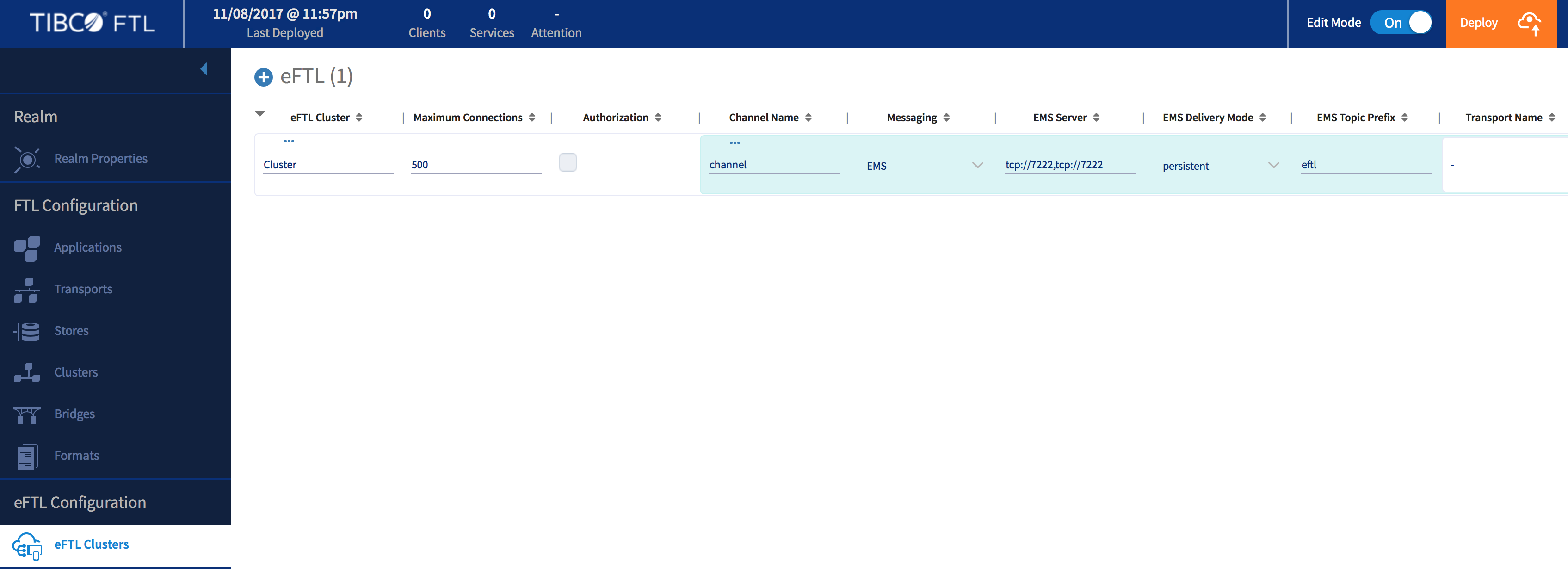 Screenshot van Tibco Enterprise Message Service software.