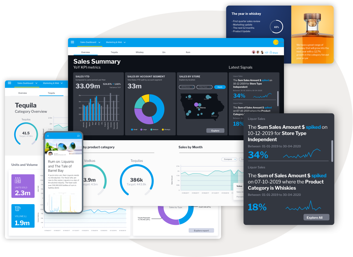 Screenshot van Yellowfin Suite software.